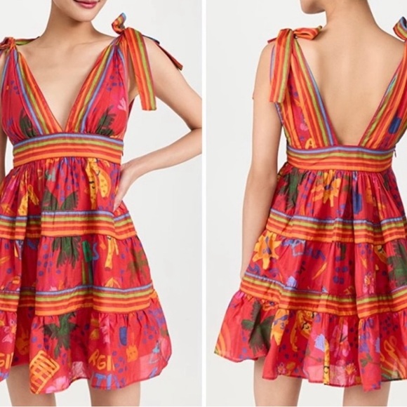 NWT FARM RIO Red Good Vibes Mini Dress - Picture 3 of 10